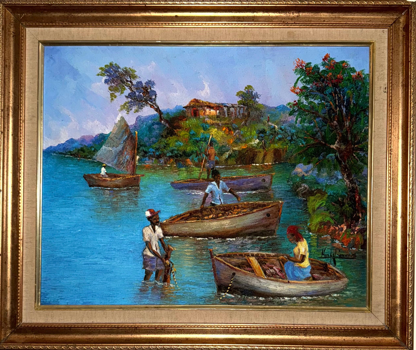 Les Pecheurs by Kerly Gervais 16x20