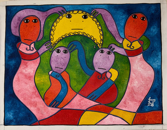 La Grand famille by Levoy Exil 24x30(rolled painting, ships in tube)